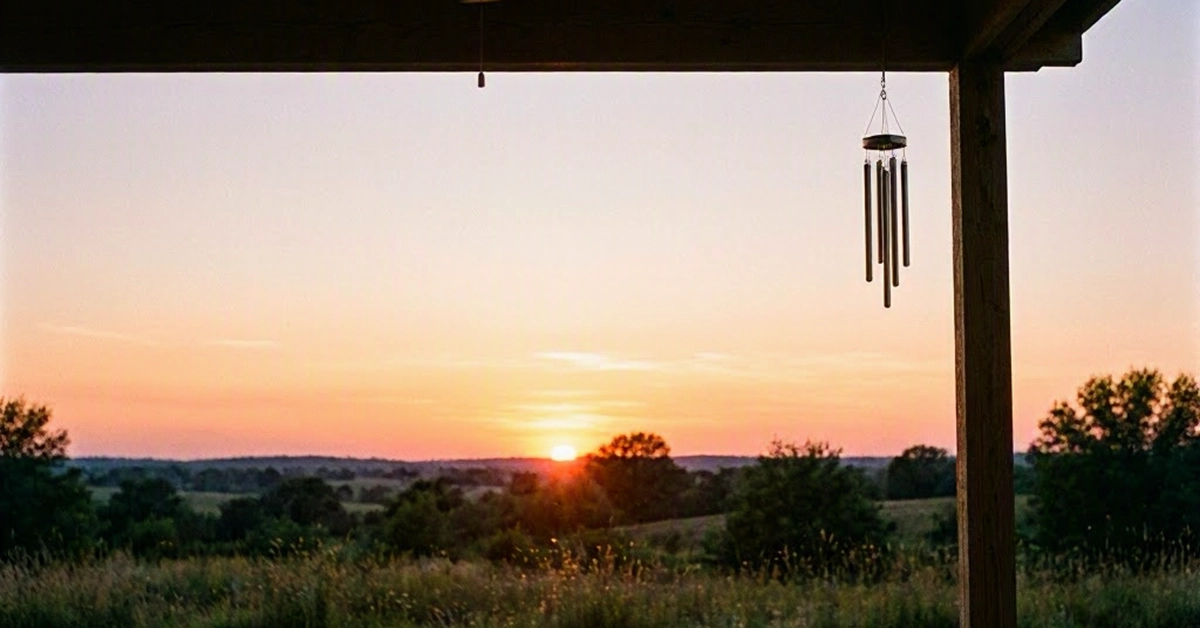 Evening sunset on porch
